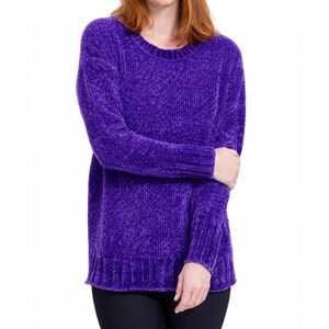 Seven7 Purple Chenille Crew Neck Sweater S